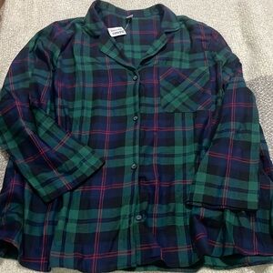 Old Navy Blue and Green Plaid Button Down Shirt